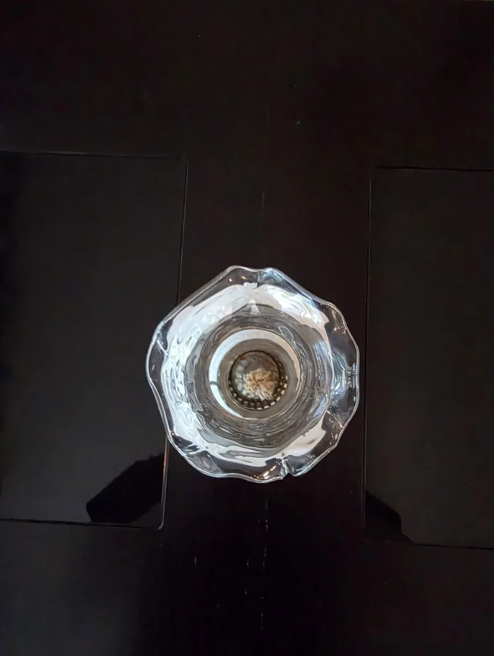 White Glass Mini Hurricane Lamp with Clear Chimney - Home Accents